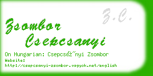 zsombor csepcsanyi business card